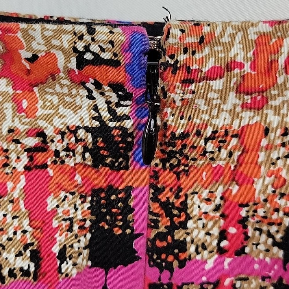 J.Crew Factory Stretch Mini Pencil Skirt Abstract Graffiti Plaid Size 00 - Picture 5 of 10